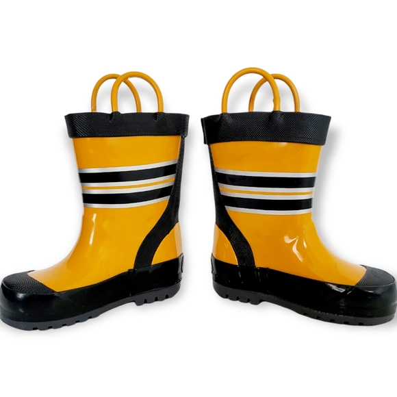 KAMIK Toddler Fireman Slip-On NWTs Yellow Little Kids Rain Boots - Picture 4 of 6